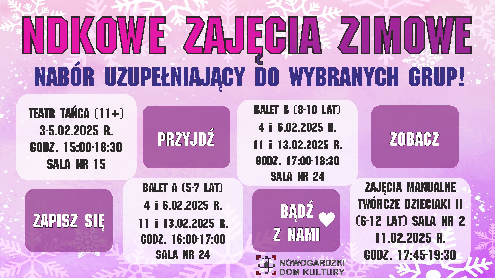 NDKOWE ZAJĘCIA ZIMOWE - UZUPEŁNIAJĄCE